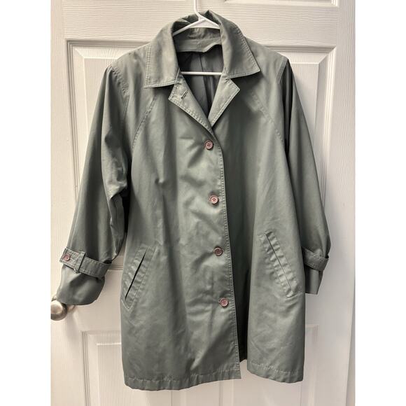 London Fog Jackets & Blazers - Womans London Fog Size 16 Gray No Liner -4 Button Trench Coat